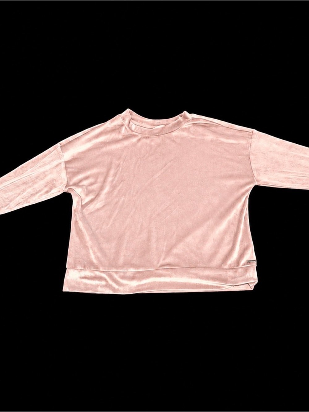Danskin Blush Pink Velour Crewneck Pullover Sweatshirt M